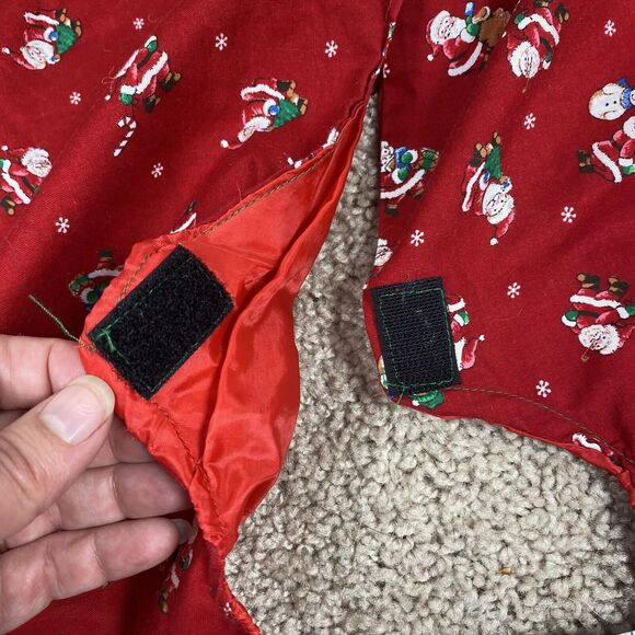 Vintage Christmas Tree Skirt 60" Diameter Red Santa Clause Whimsy Classic - Picture 5 of 5